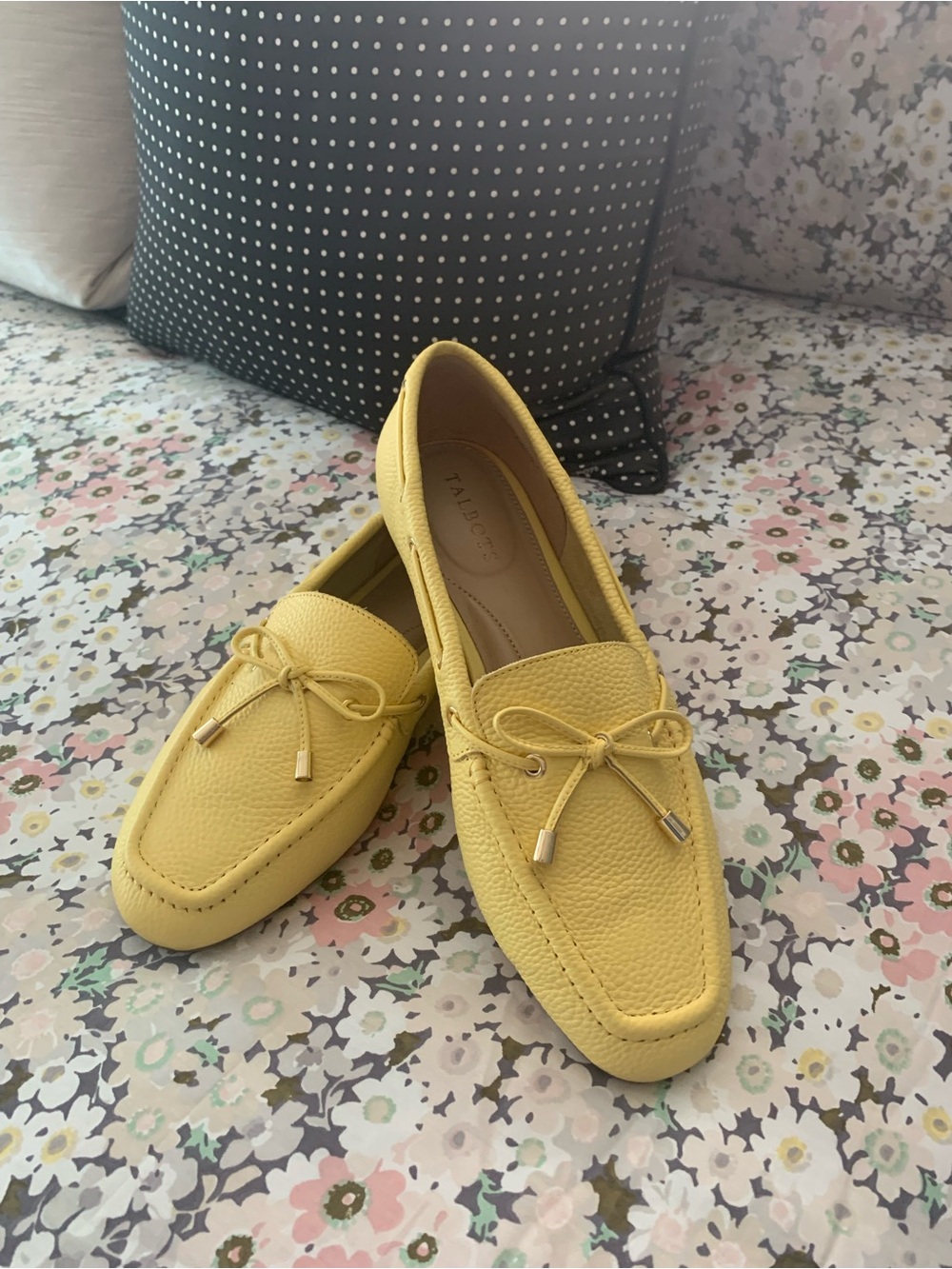 Yellow leather loafers NWT